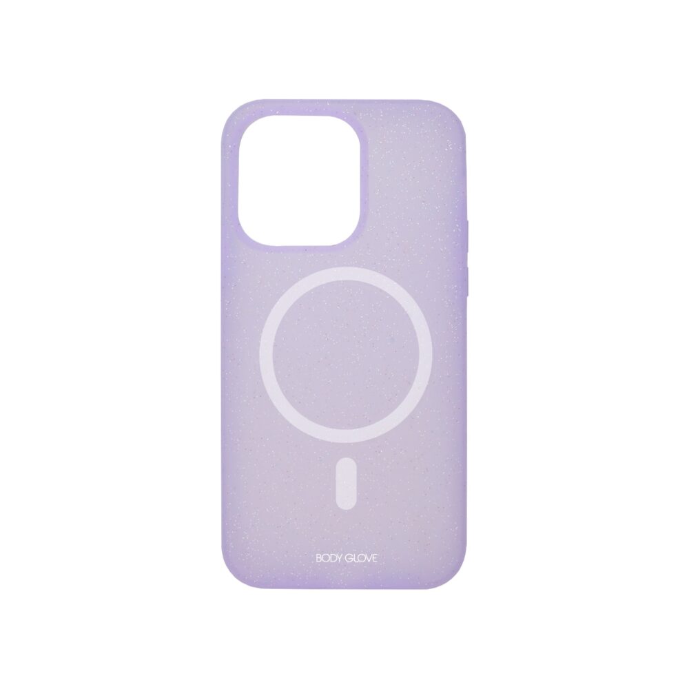 Body Glove Magnetic Glitter Silicone Cell Phone Case for the Apple iPhone 14 Pro Lilac
