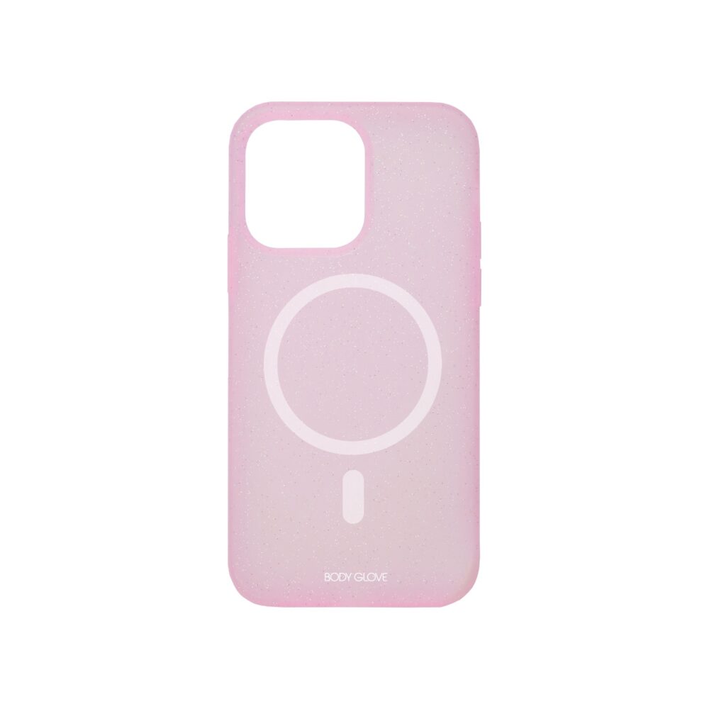 Body Glove Magnetic Glitter Silicone Cell Phone Case for the Apple iPhone 14 Pro Pink