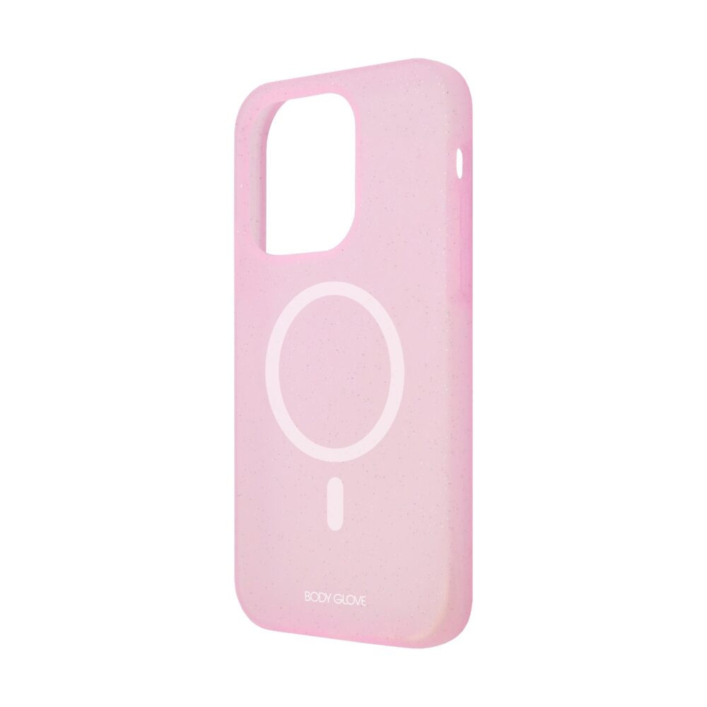 Apple iPhone 14 Pro Pink Body Glove Magnetic Glitter Silicone Cell Phone Case
