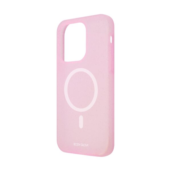 Apple iPhone 14 Pro Max Pink Body Glove Magnetic Glitter Silicone Cell Phone Case