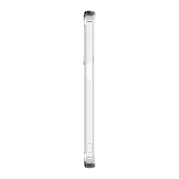 Side view of the Samsung Galaxy A16 clear phone case highlighting its slim design and flexible material.