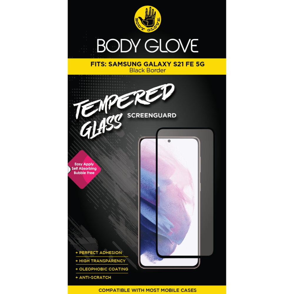 Body Glove Tempered Glass Screen Protector for the Samsung Galaxy S21 FE Clear