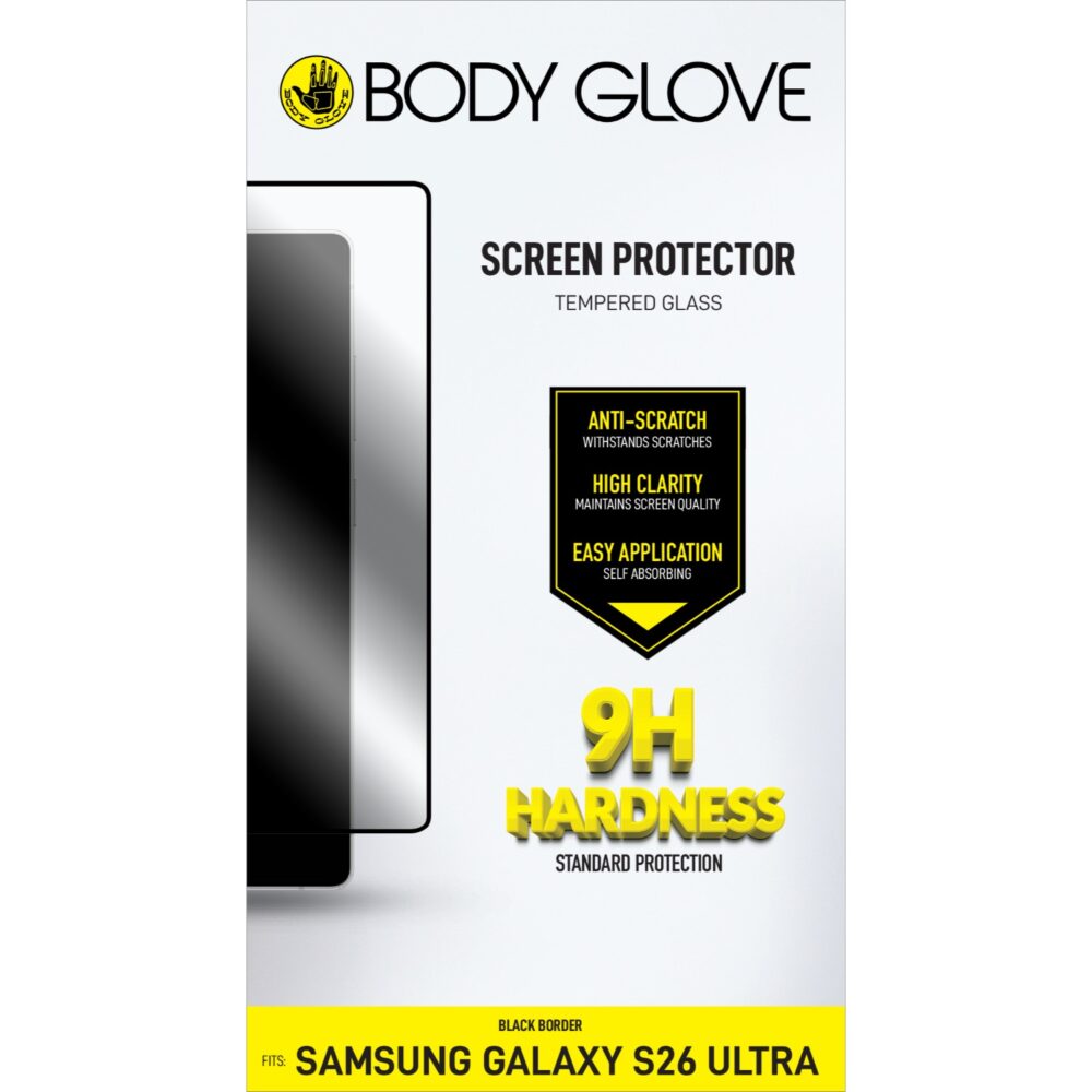 Samsung Galaxy S26 Ultra Body Glove Tempered Glass Screen Protector – Black Border