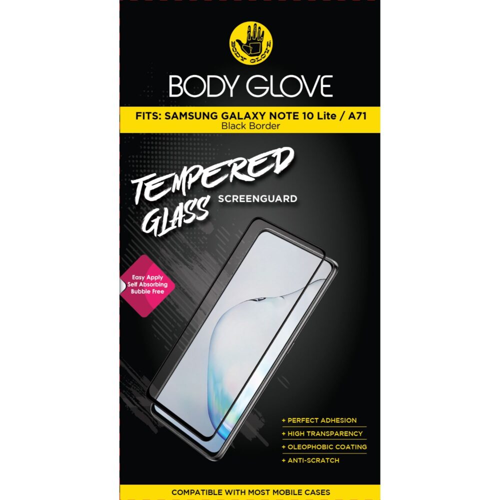 Samsung Galaxy Note10 Lite Body Glove Tempered Glass Full Glue Clear Mobile Device Protection Phone Screen Protector