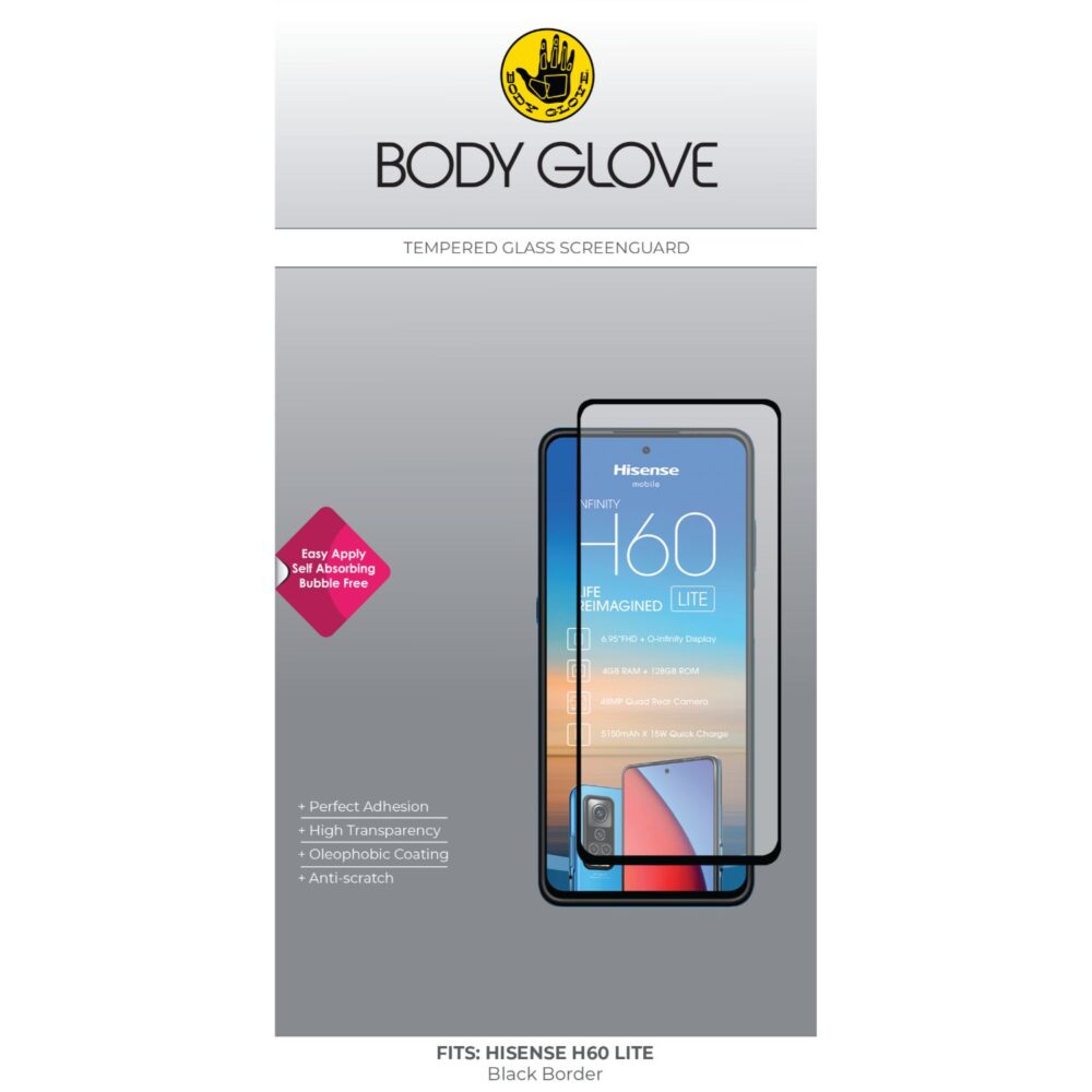 Body Glove Tempered Glass Screen Protector for the Hisense H60 Lite Clear