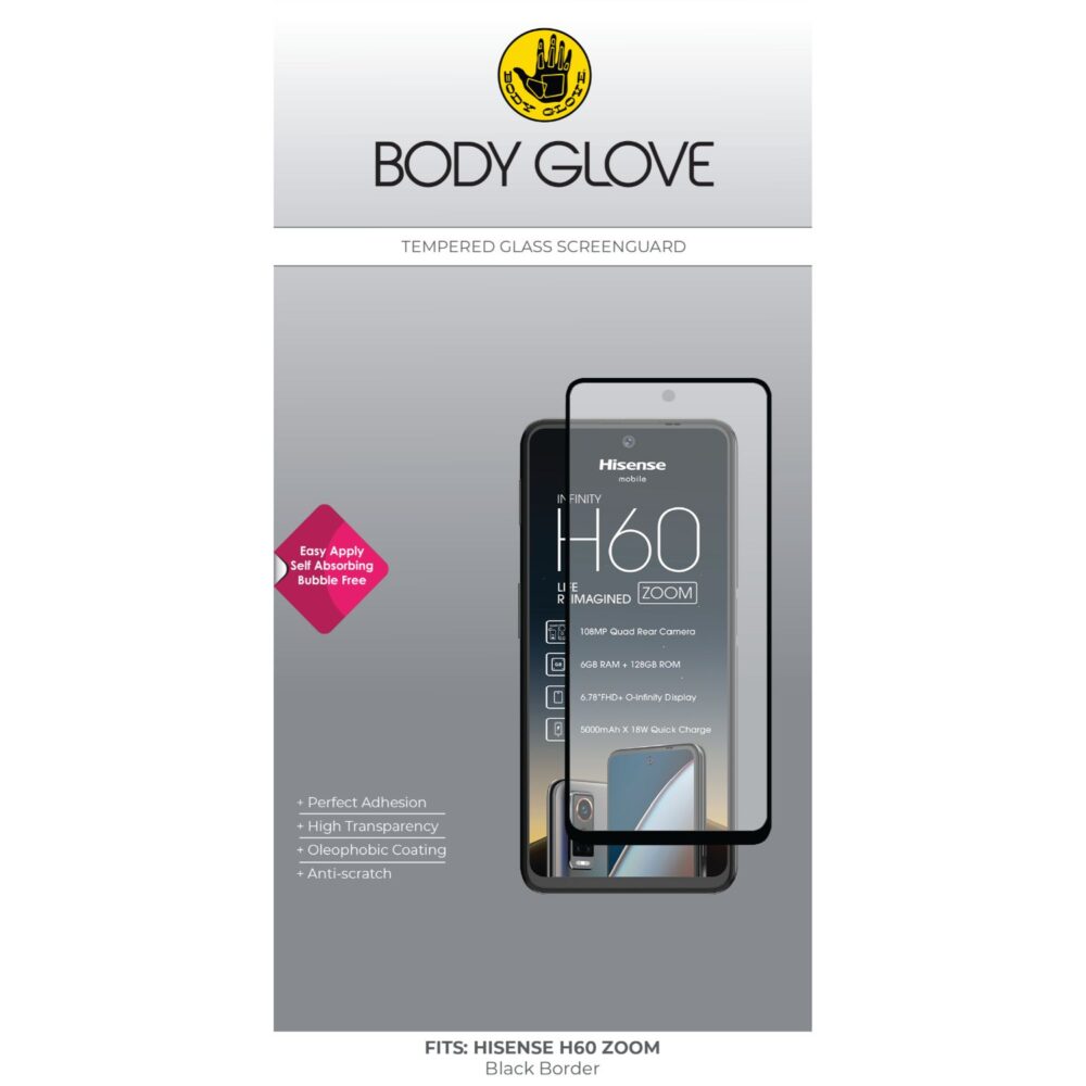 Body Glove Tempered Glass Screen Protector for the Hisense H60 Zoom Clear