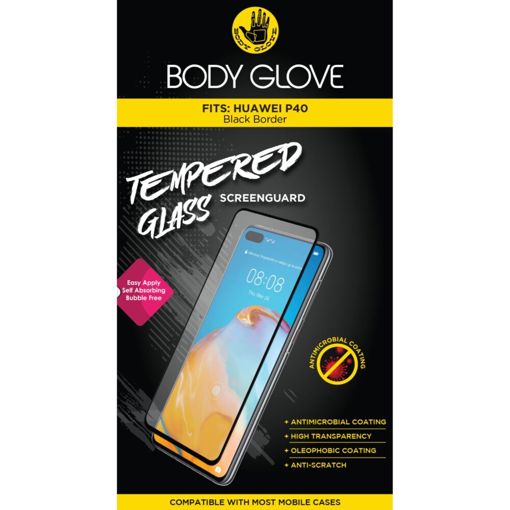 Body Glove Tempered Glass Screen Protector for the Huawei P40 Clear