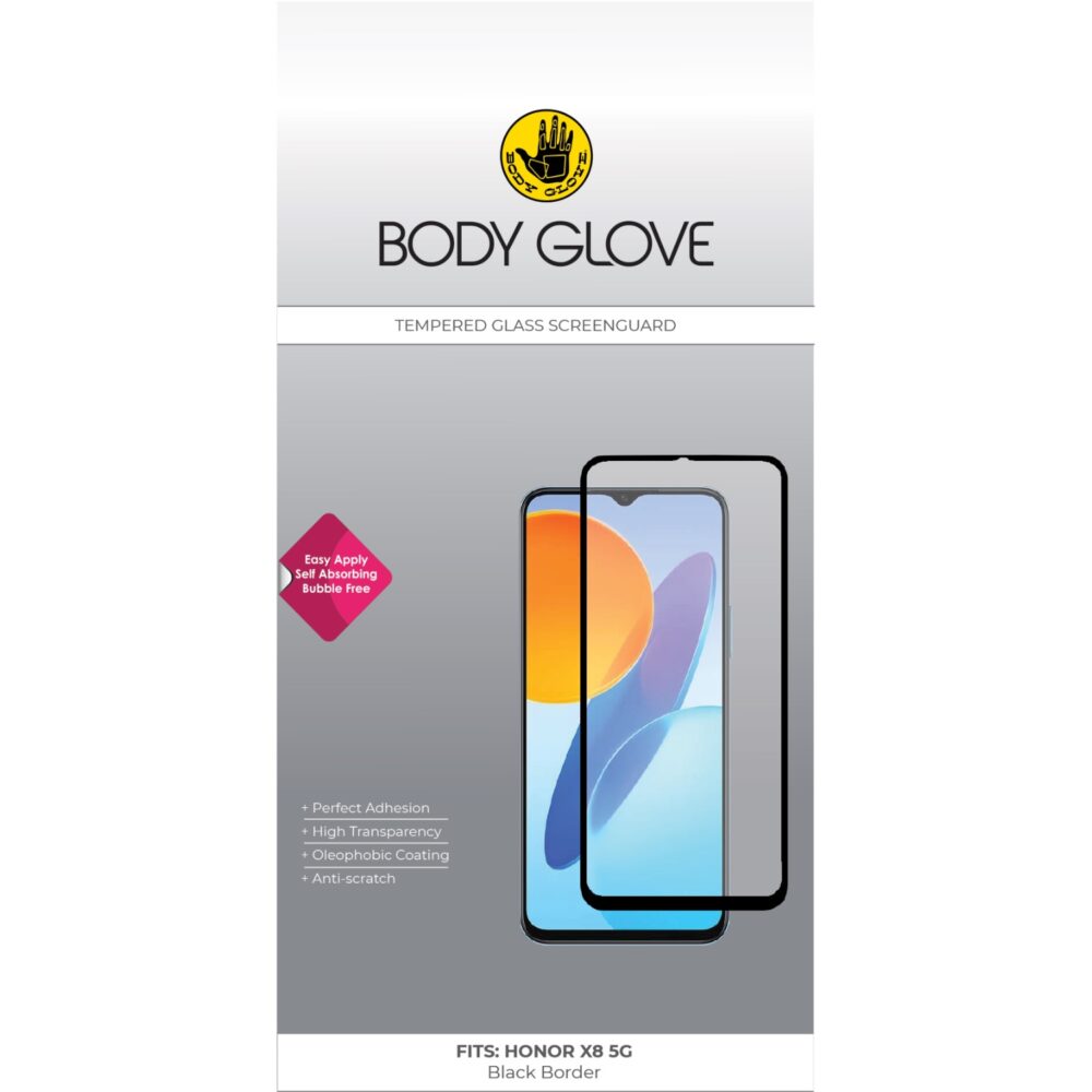 Body Glove Tempered Glass Screen Protector for the Honor X8 5G Clear