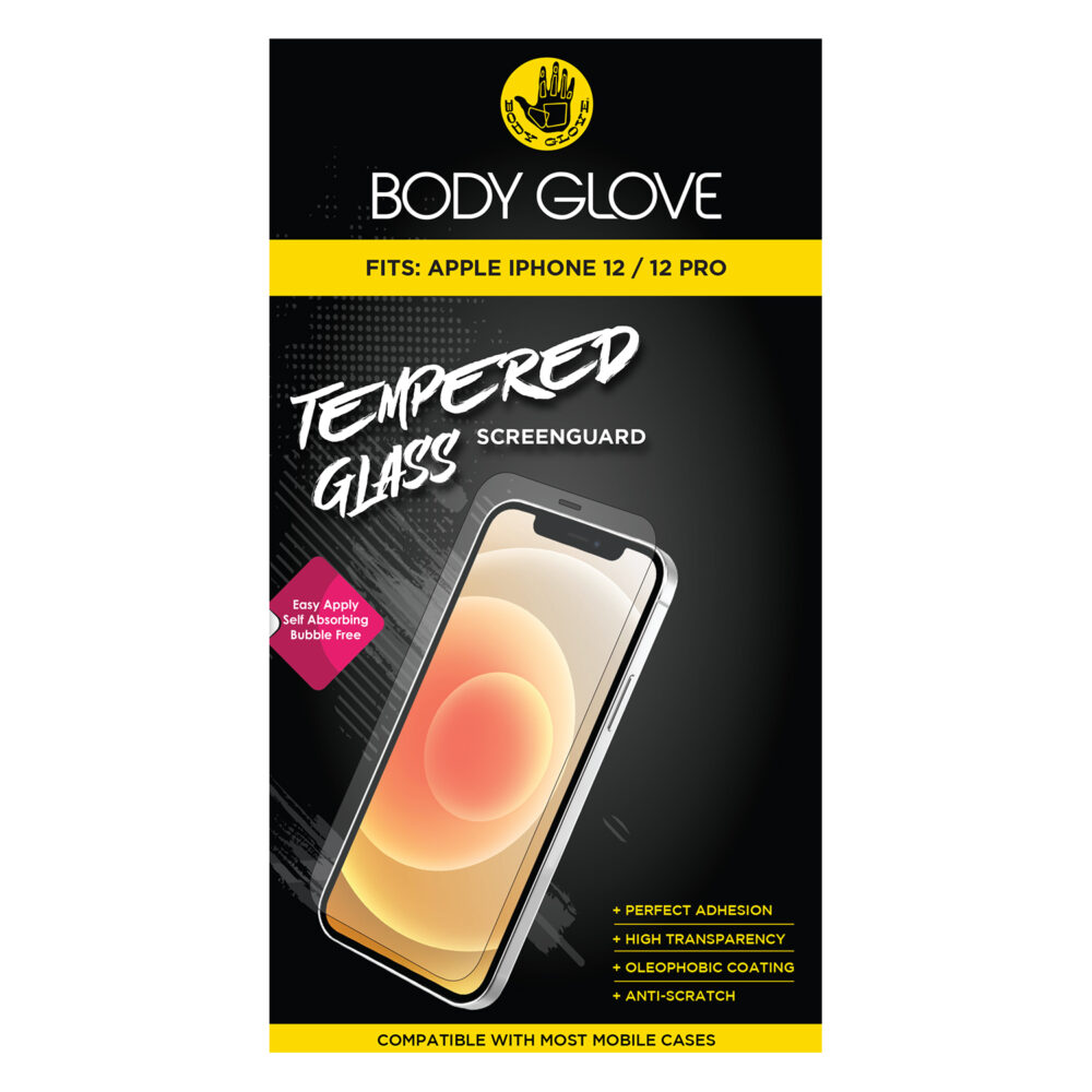 Body Glove Tempered Glass Screen Protector for the Apple iPhone 12 / iPhone 12 Pro Clear