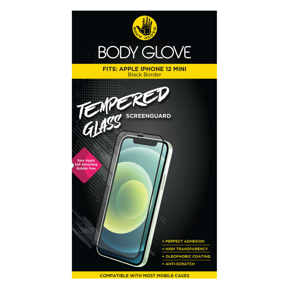 Body Glove Tempered Glass Screen Protector for the Apple iPhone 12 Mini Clear