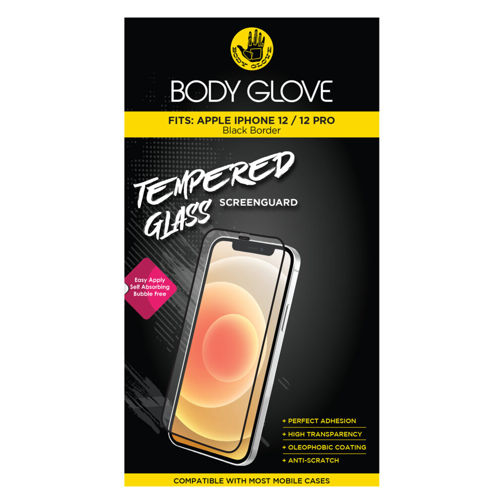 Body Glove Tempered Glass Screen Protector for the Apple iPhone 12 / iPhone 12 Pro Clear