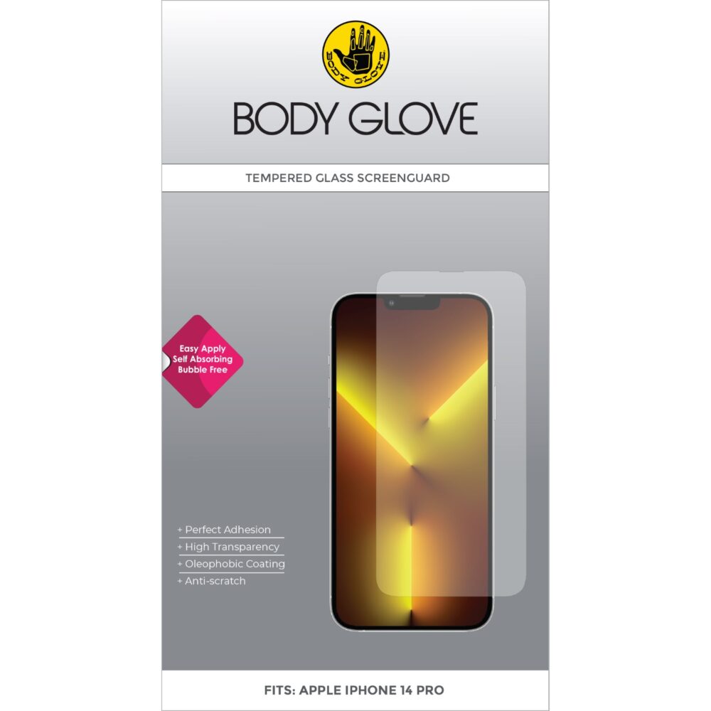 Body Glove Tempered Glass Screen Protector for the Apple iPhone 14 Pro Clear