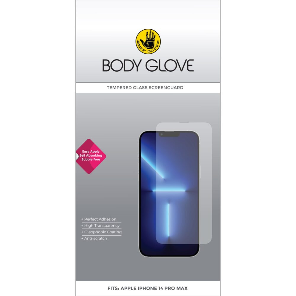 Body Glove Tempered Glass Screen Protector for the Apple iPhone 14 Pro Max Clear