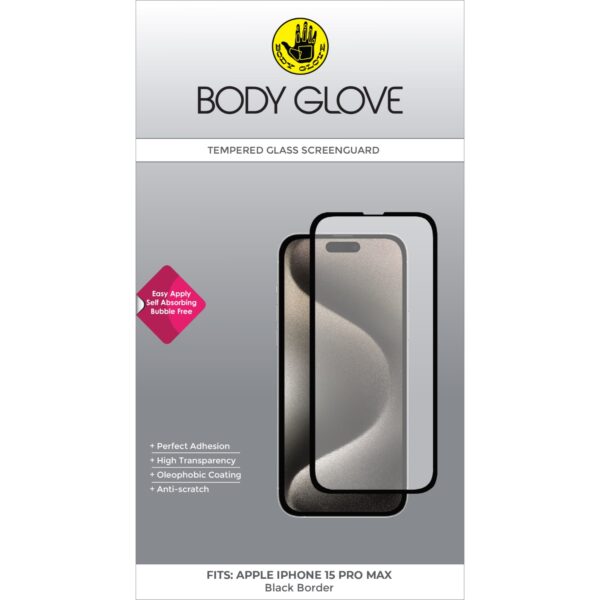 iPhone 15 Pro Max Tempered Glass Body Glove Screen Protector