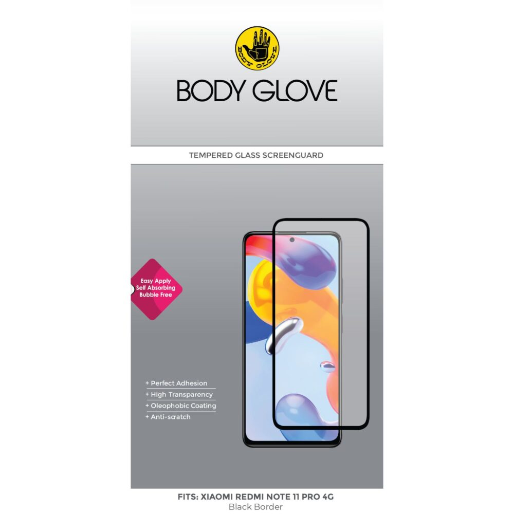 Body Glove Tempered Glass Screen Protector for the Xiaomi Redmi Note 11 Pro 4G Clear