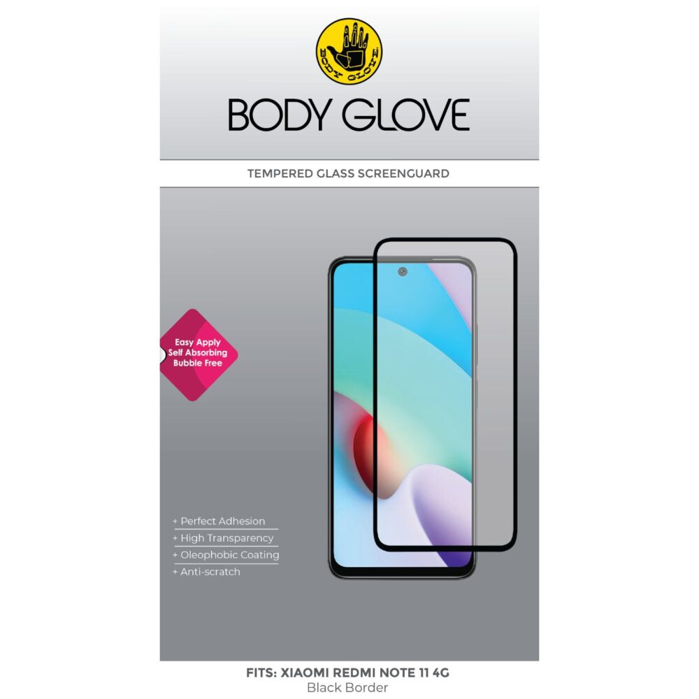 Body Glove Tempered Glass Screen Protector for the Xiaomi Redmi Note 11 4G Clear
