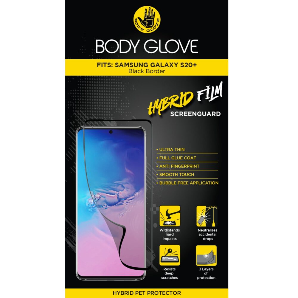 Body Glove Hybrid Film Screen Protector for the Samsung Galaxy S20+ Clear
