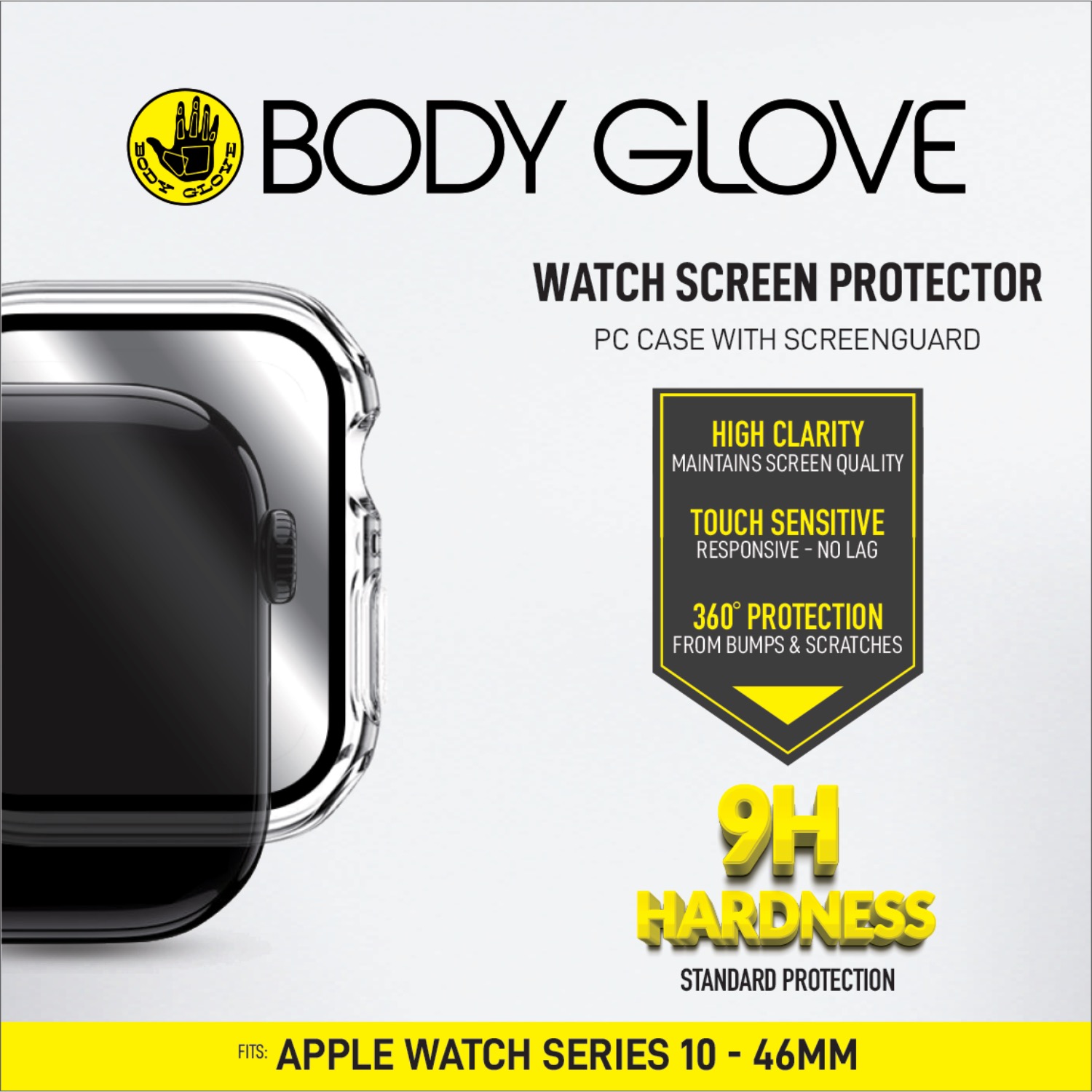 Apple Watch 10 Body Glove Case With Screenguard - 46mm Clear