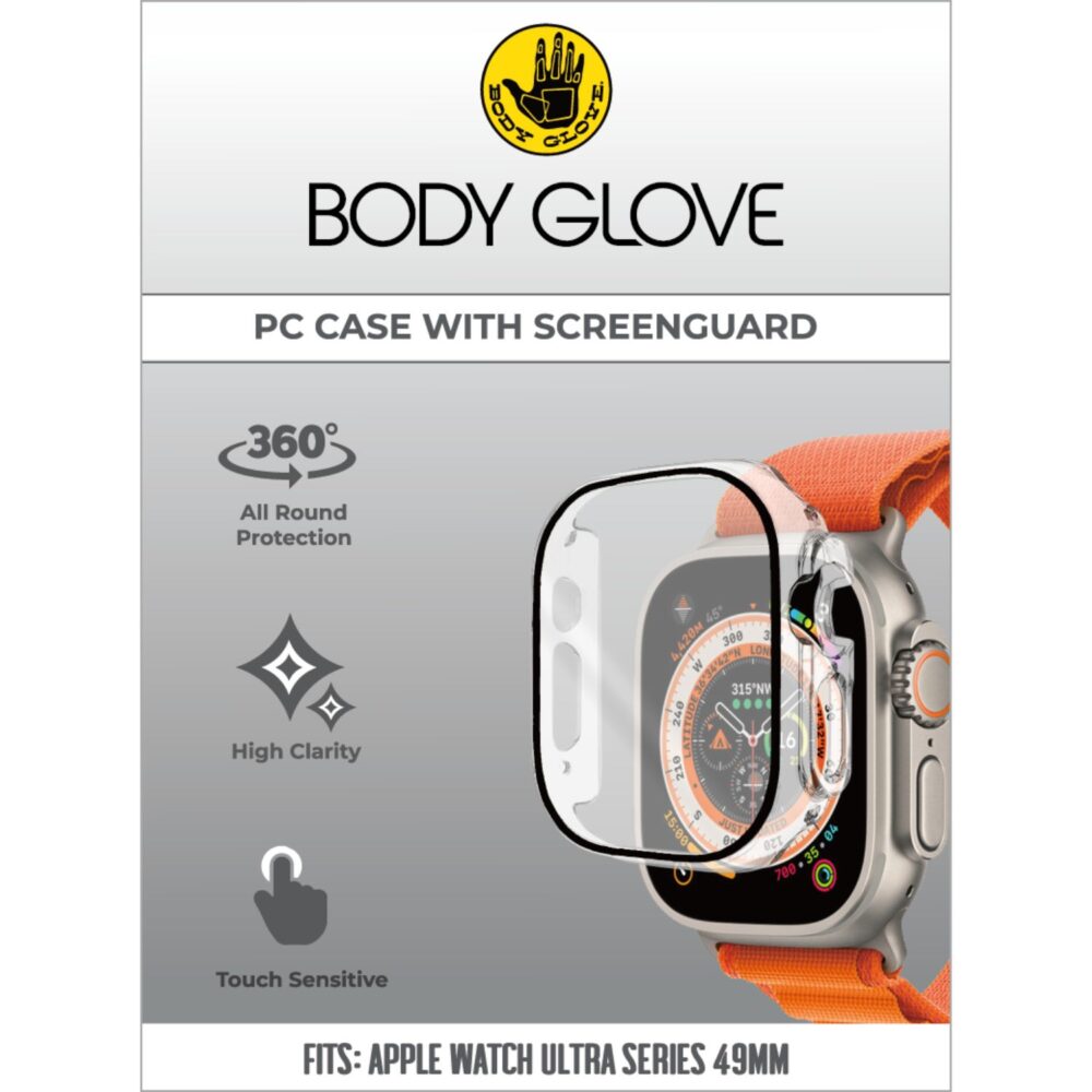 This Body Glove Apple Watch Ultra 49mm PC Case Screen Guard provides overall protection from scratches and scuffs to your Watch.