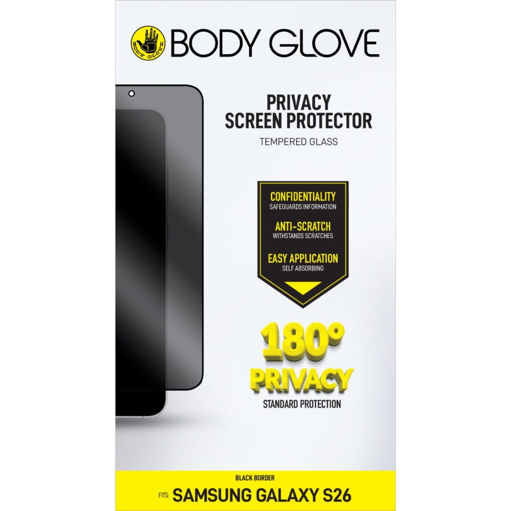 Samsung Galaxy S26 Body Glove Privacy Tempered Glass Screen Protector – Black Border