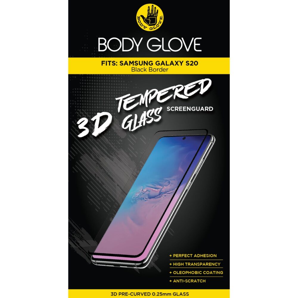Body Glove 3D Tempered Glass Screen Protector for the Samsung Galaxy S20 Clear