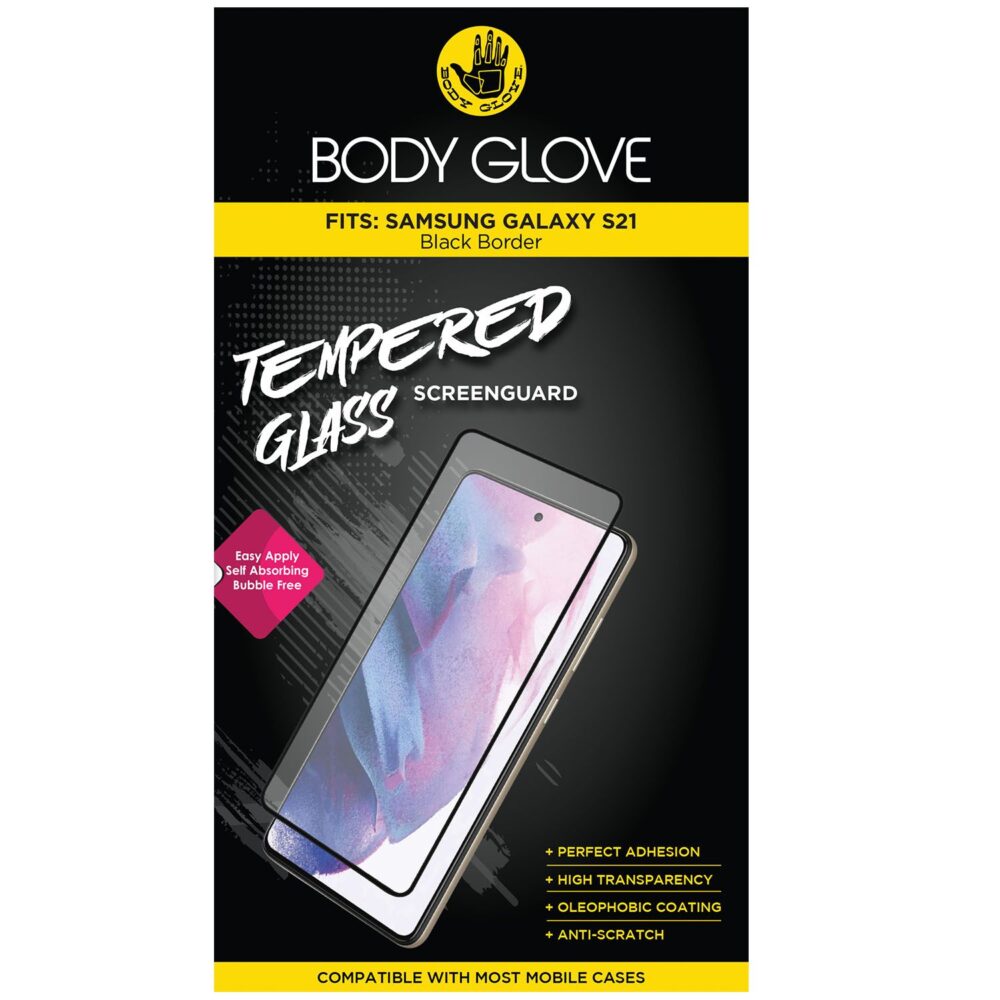 Body Glove Tempered Glass Screen Protector for the Samsung Galaxy S21 Clear