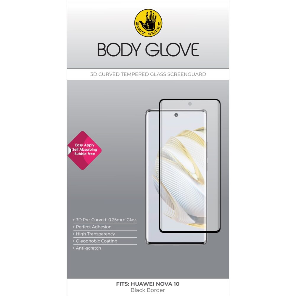 This Body Glove 3D Huawei nova 10 Tempered Glass Screen Protector is easy to apply and offers 5 layers of protection.