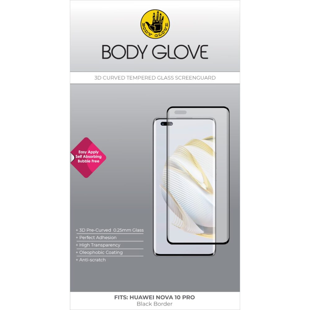 This Body Glove 3D Huawei nova 10 Pro Tempered Glass Screen Protector is easy to apply and offers 5 layers of protection.