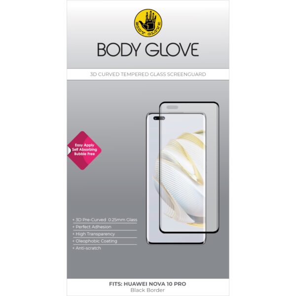 This Body Glove 3D Huawei nova 10 Pro Tempered Glass Screen Protector is easy to apply and offers 5 layers of protection.