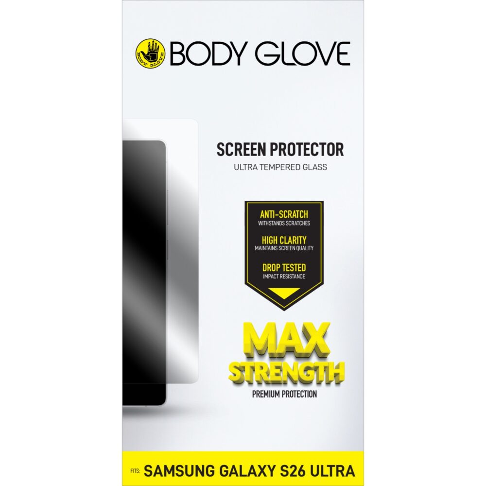 Samsung Galaxy S26 Ultra Body Glove Ultra Tempered Glass Screen Protector – Clear
