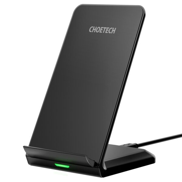 Black Choetech 10W Fast Wireless Charging Universal Desktop Stand