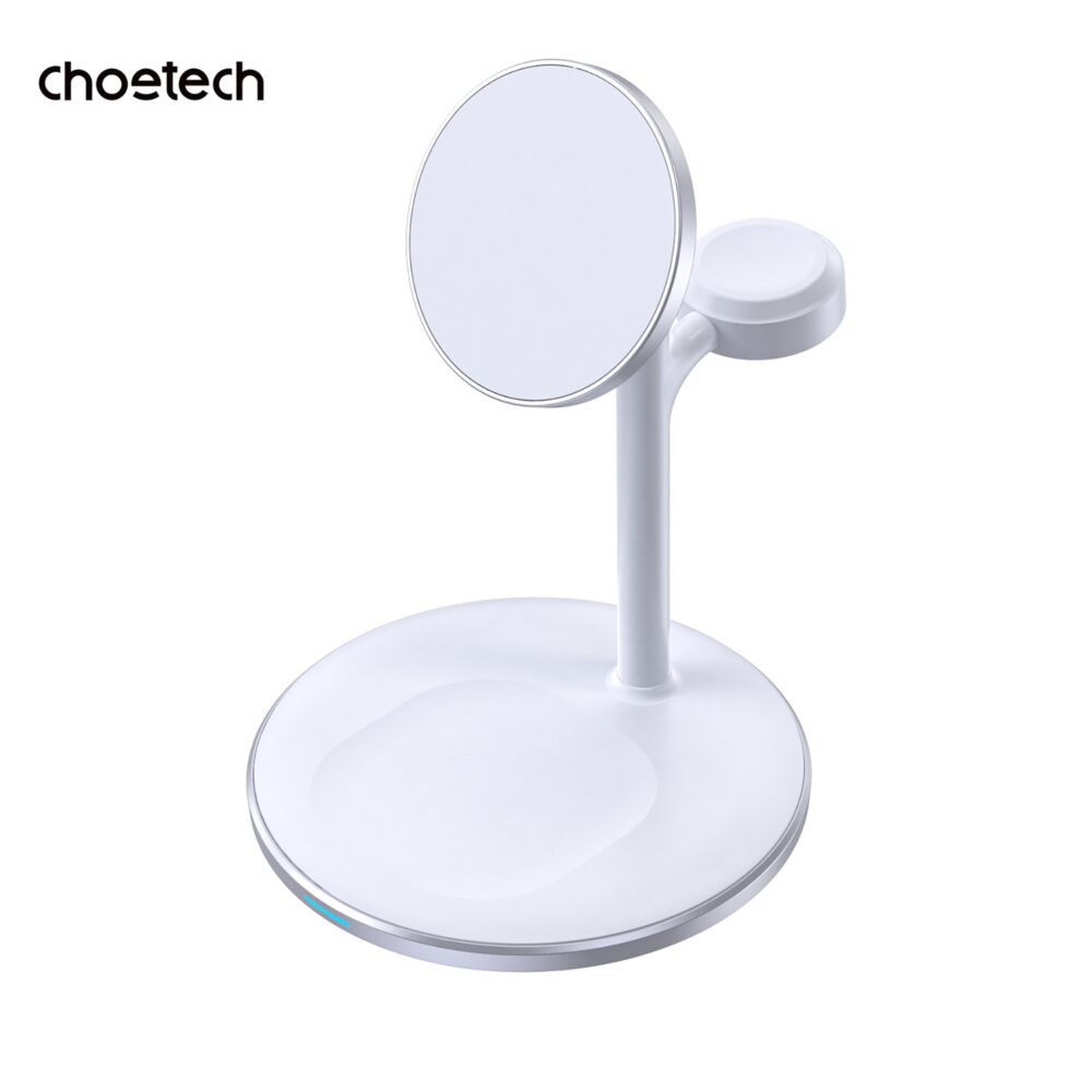 Choetech 15W 3-in-1 Magnetic Wireless Charger - White