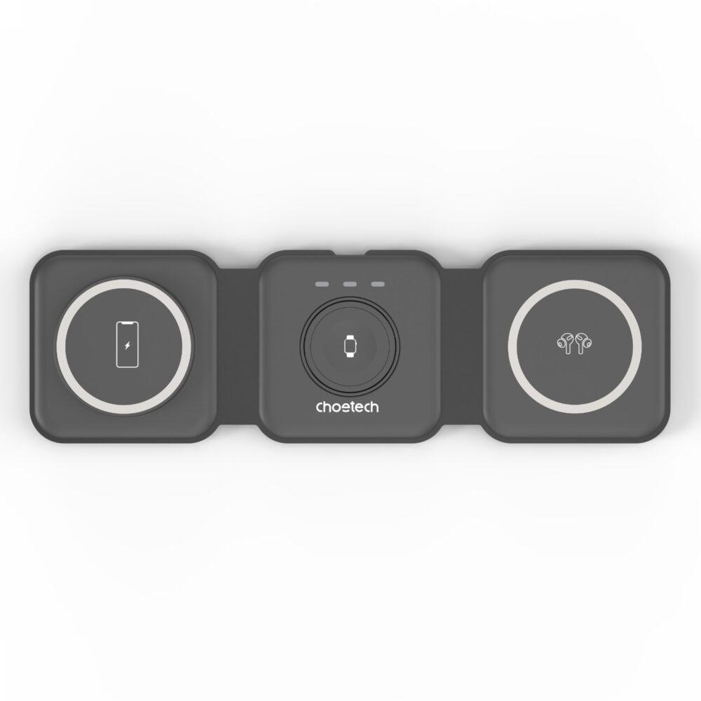 Choetech 15W 3-in-1 Portable Wireless Charger - Black