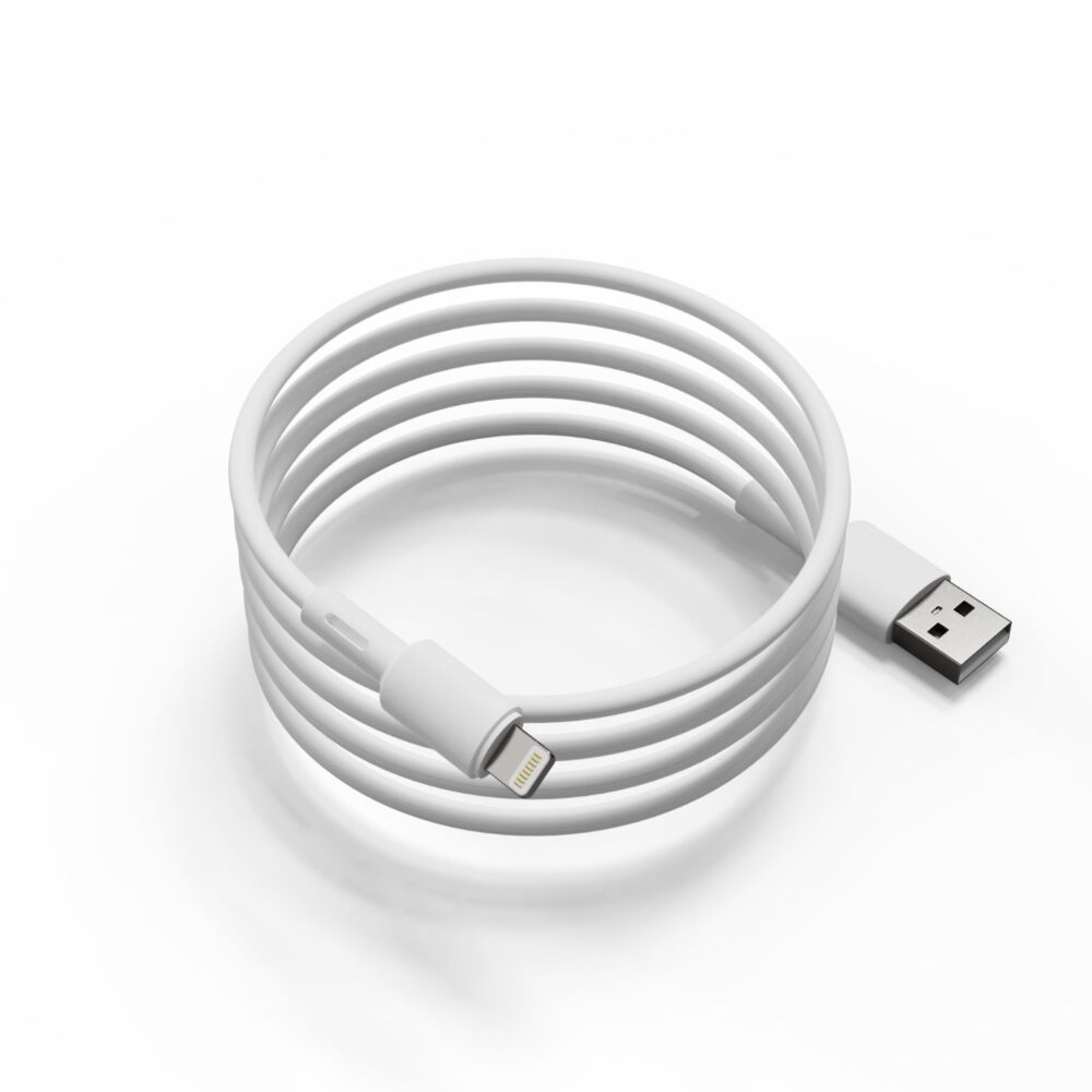 White LOOPD Lite Apple USB A To Lightning Normal Charge 1 Meter Charge and Sync Cable