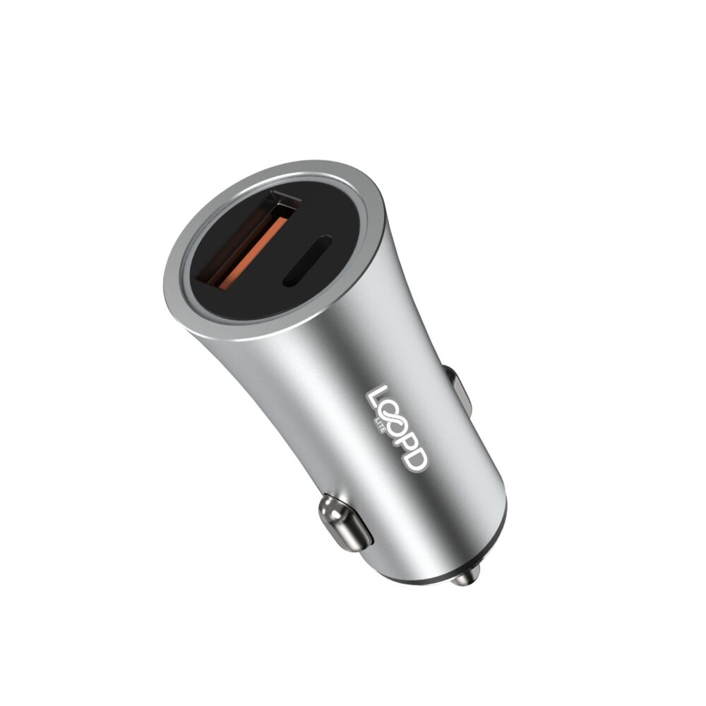 This LOOPD Lite Dual PD Car Charger is great for charging your device while travelling.