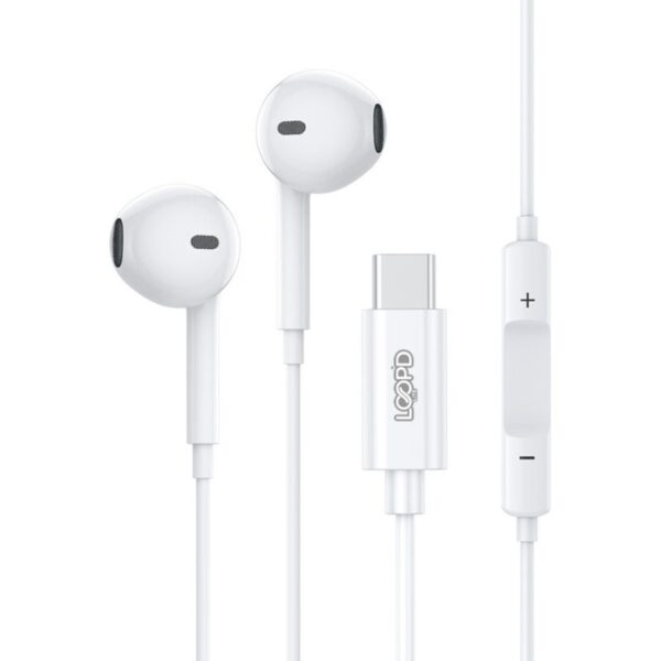 These LOOPD Lite white Type C Earphones have a discreet microphone on the cord to ensures that your voice is heard loud and clear.