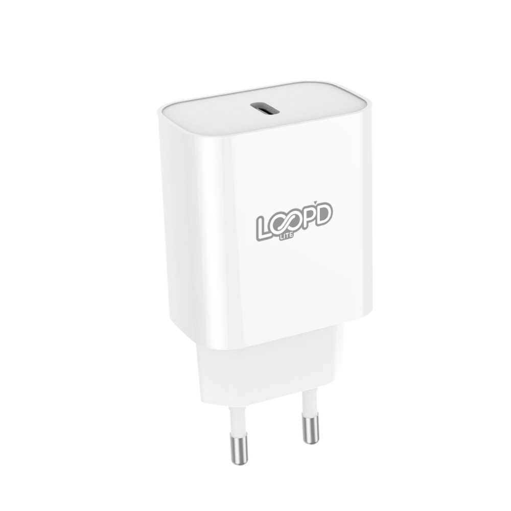This LOOPD Lite 1 Port PD Wall Charger has over-current, over-voltage and short-circuit protection. Perfect for home or office use.