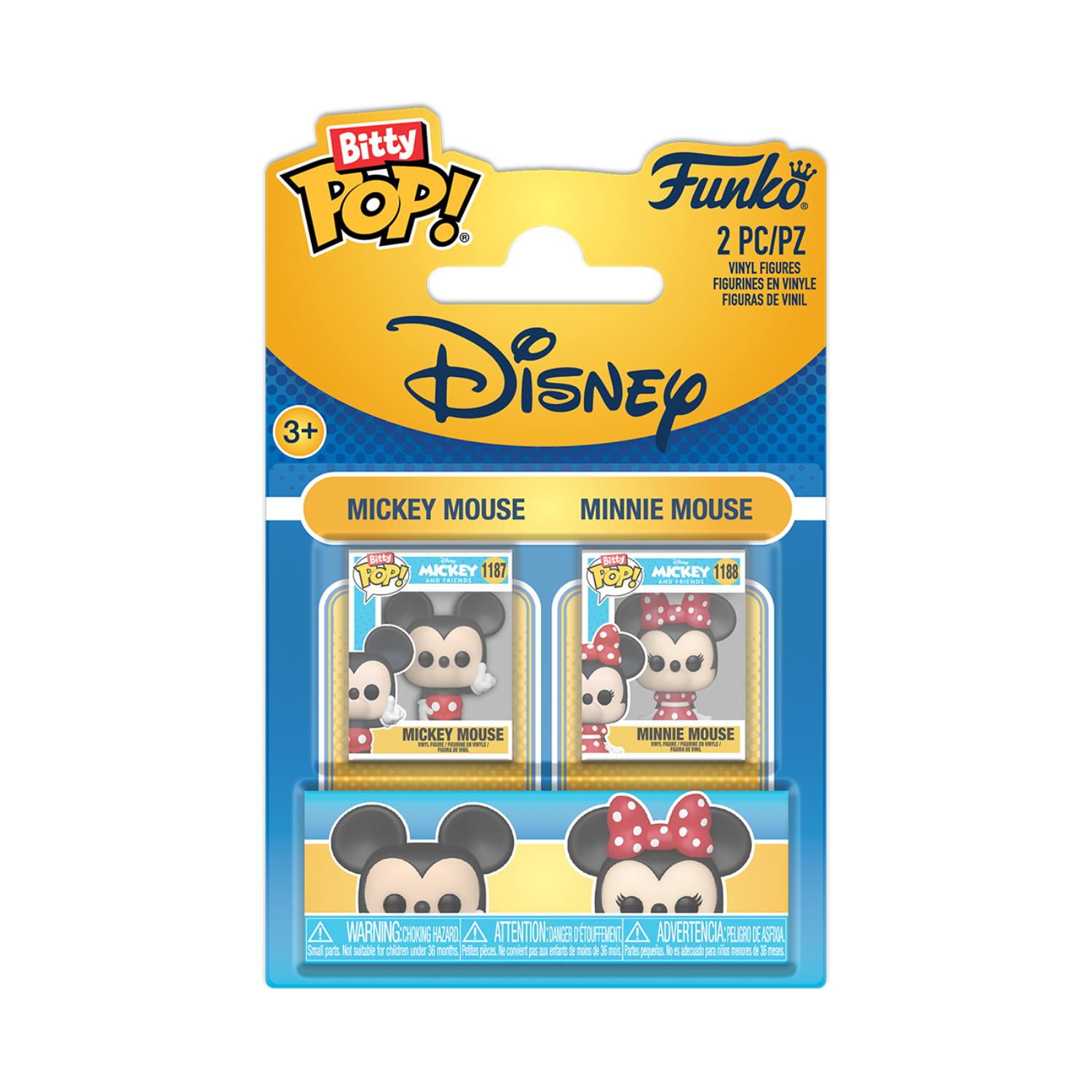 Mickey Mouse & Minnie Mouse – Disney Funko Bitty Pop – 2 Pack