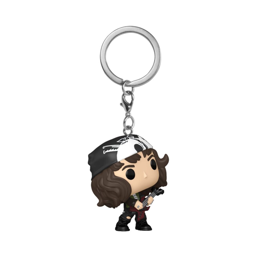 Crafted by Funko, this stylized vinyl keychain brings the essence of Stranger Things to life. At approximately 10 cm long, Eddie rocks out on his guitar, capturing the essence of the breakthrough moments and characters from the show.