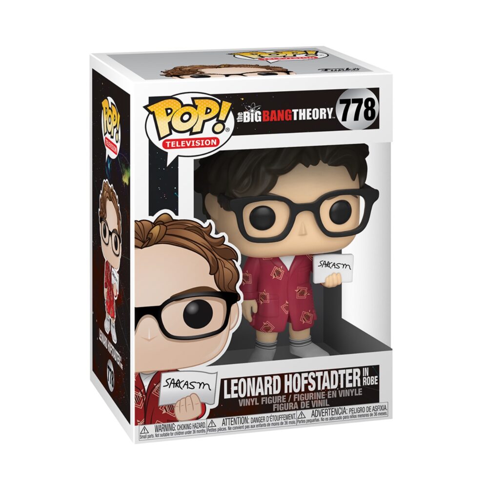 n-box view of Funko Pop Leonard Hofstadter #778 figurine from The Big Bang Theory