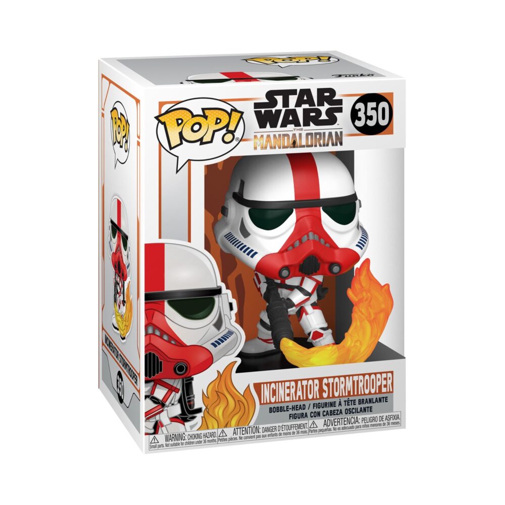 Funko POP Bobble Head Star Wars Collectible featuring Incinerator Stormtrooper from The Mandalorian