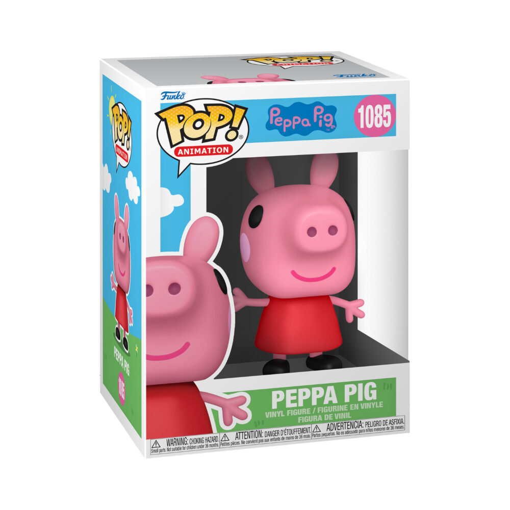 Front view of Funko Pop Peppa Pig #1085 figure inside its original packaging
