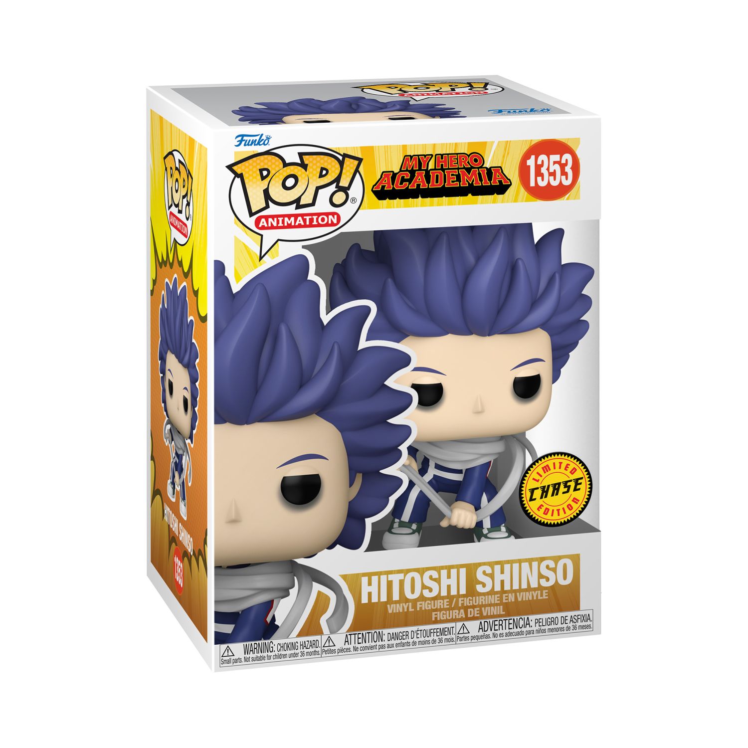 There is a 1 in 6 chance you may find the chase of Hitoshi Shinso with mask. Vinyl figure is approximately 4.6-inches tall.