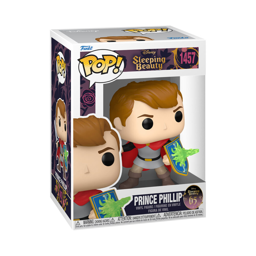 Funko Pop! Prince Phillip figurine wielding sword and shield - Disney's Sleeping Beauty 65th Anniversary Collectible