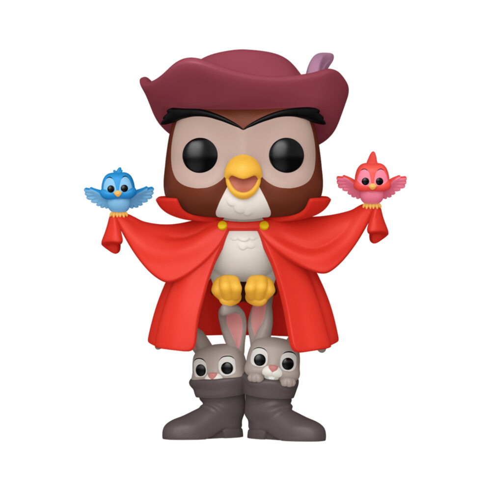 Crafted by Funko, this stylized Disney Sleeping Beauty Owl As Prince Funko Pop Vinyl Figure stands at approximately 3.8 inches tall, capturing the essence of the wise forest creature.