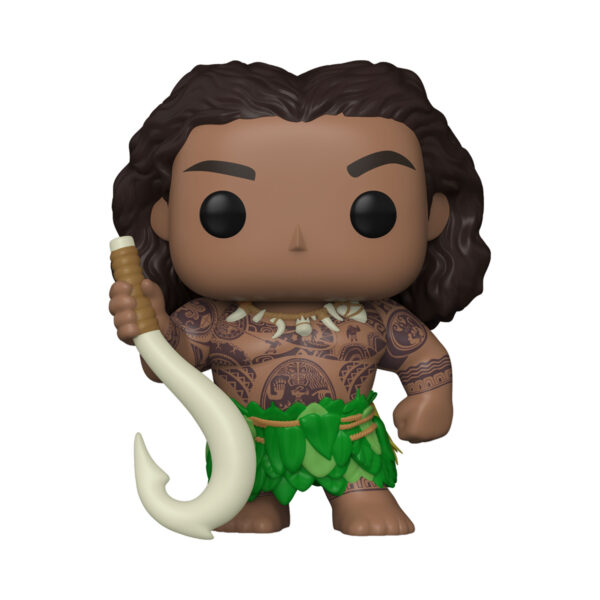 Unboxed view of Maui With Fish Hook Funko Pop vinyl figure showing intricate details.