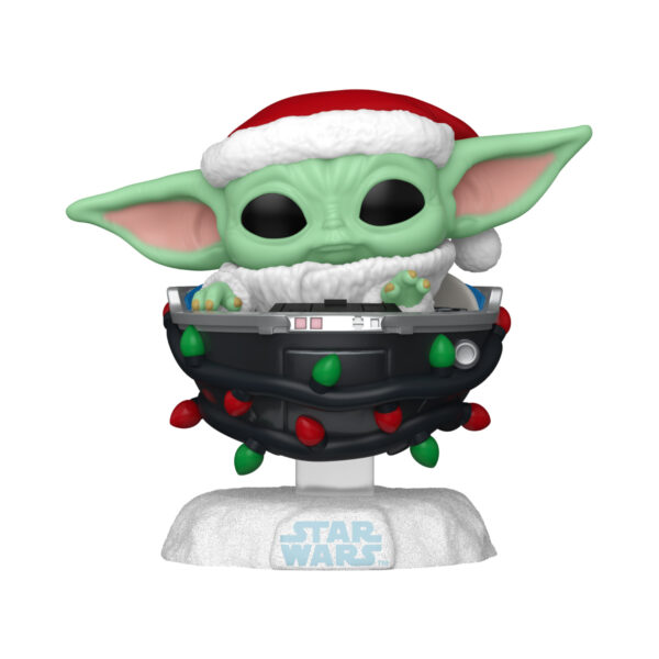 Star Wars The Mandalorian Grogu With Santa Hat In Pram Holiday Funko Pop Bobble Head 746 - Image 3