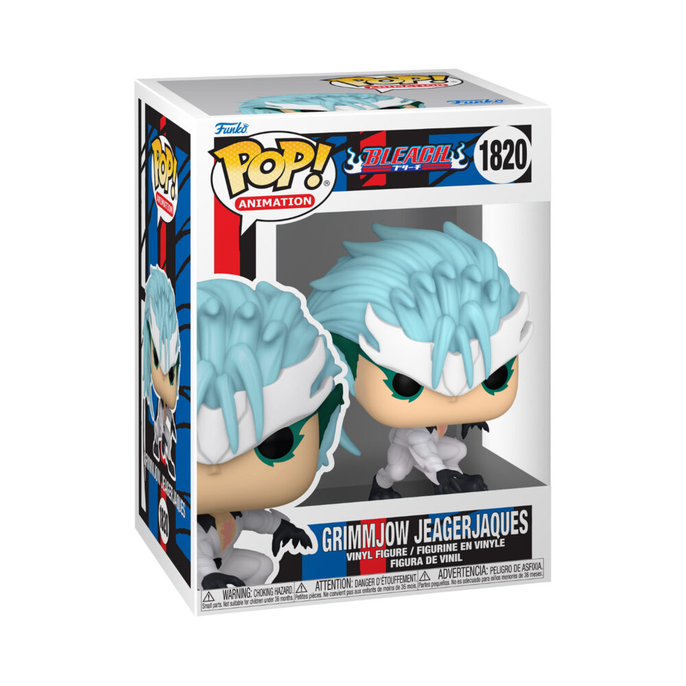 Front view of the Bleach Funko Pop Grimmjow Jeagerjaques Vinyl Figure #1820 in its packaging.