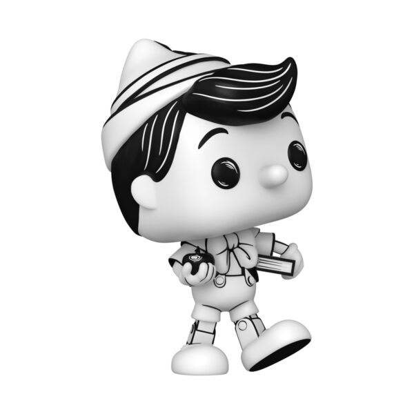 Front view of the Pinocchio Sketched Funko Pop Vinyl Figure unboxed.