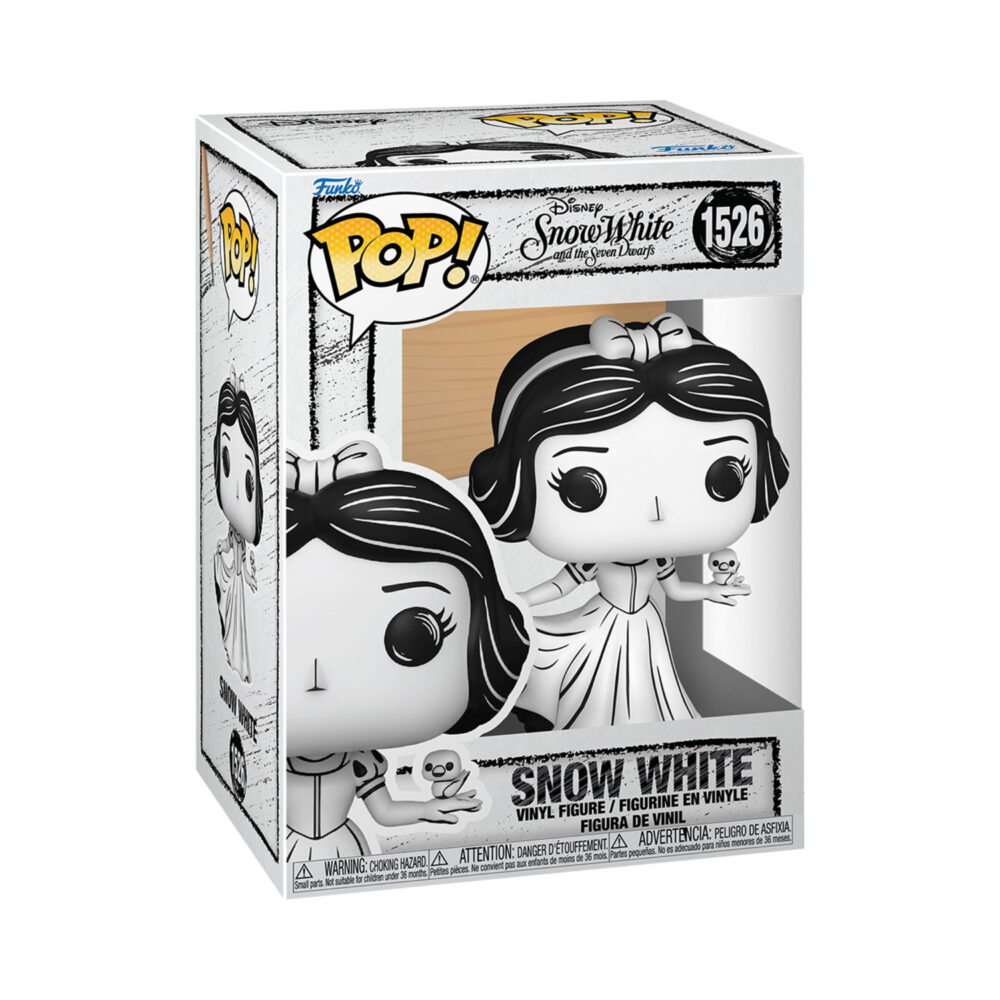 Front view of the Snow White Sketched Funko Pop Vinyl Figure in its window display box.